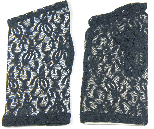 CSDPC Black Fingerless Lace Gloves – Short Lace Gloves For Women, Halloween Costume, Party & Evening Accessory