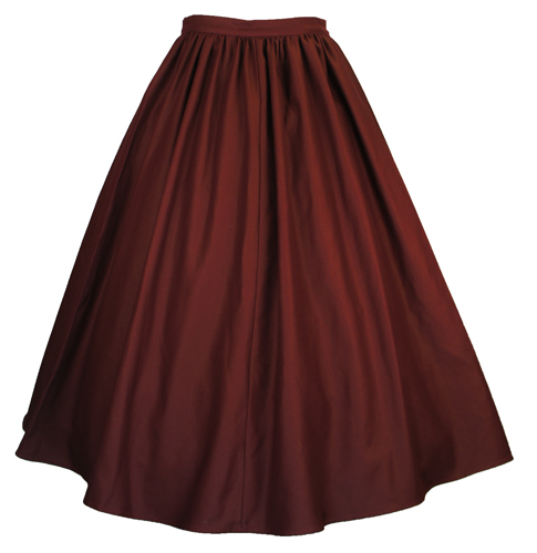 Ladies Gathered Skirt - Braided Trim